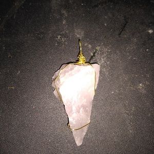 Simple Rose Quartz wire wrapped pendant